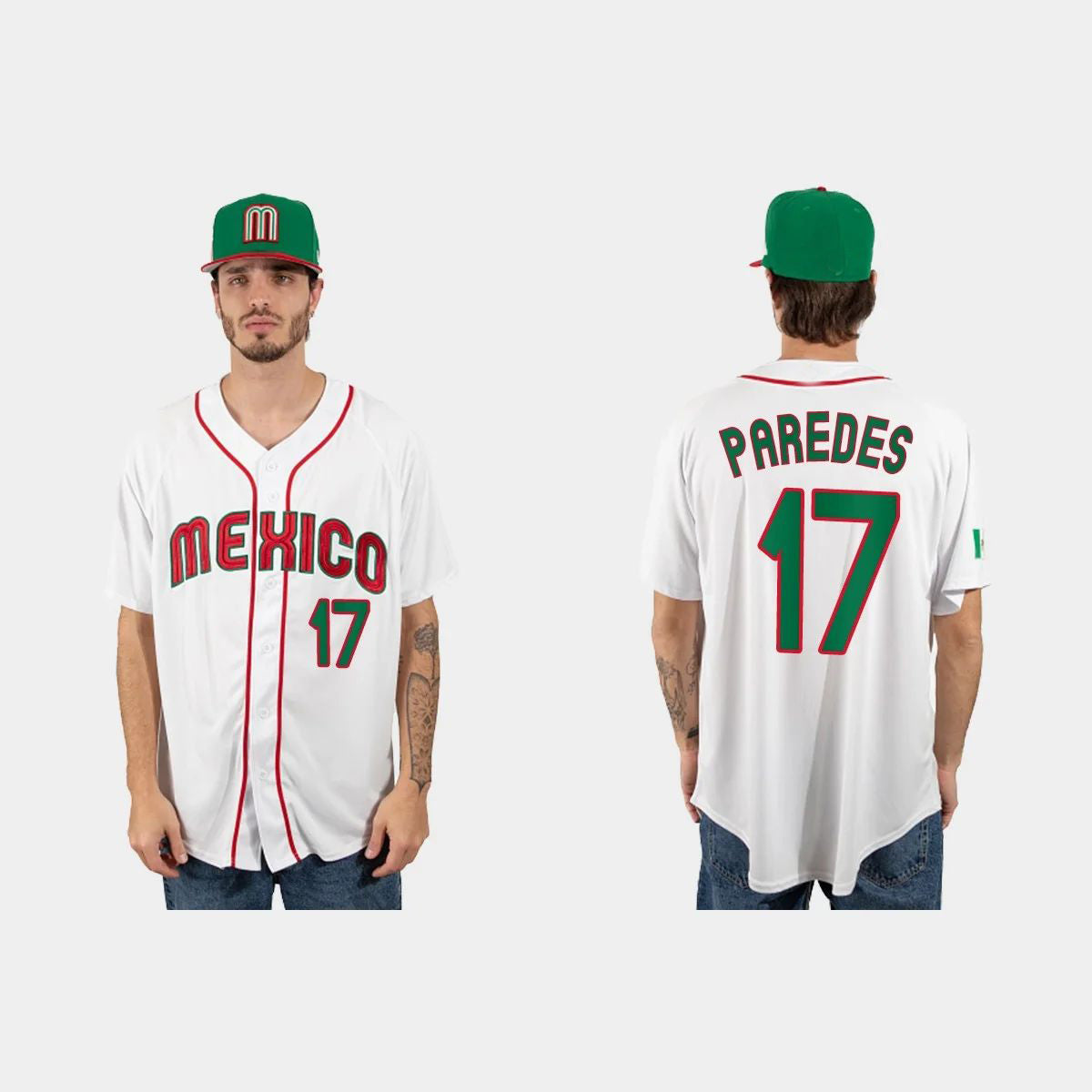 #17 ISAAC PAREDES MEXICO BASEBALL 2023 WORLD BASEBALL CLASSIC JERSEY ¨C WHITE Stitches Baseball Jerseys