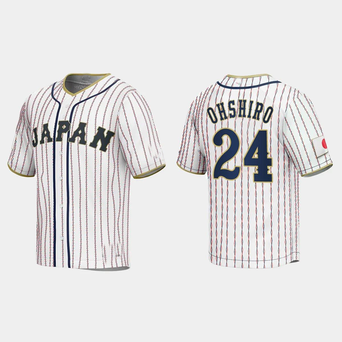 #24 TAKUMI OHSHIRO JAPAN BASEBALL 2023 WORLD BASEBALL CLASSIC JERSEY ¨C WHITE Stitches Baseball Jerseys
